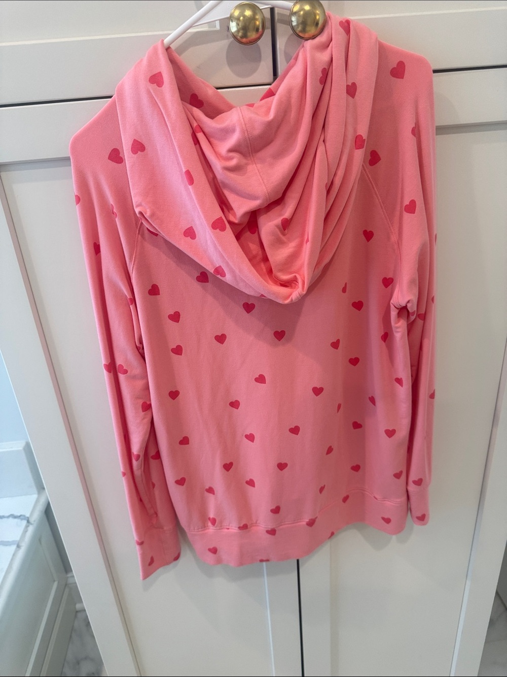 Pink Heart-Print Hooded Sweatshirt - Picture 3 of 3